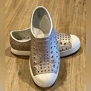 Native Shoes Jefferson Metallic Bling Glitter  White Shell J1